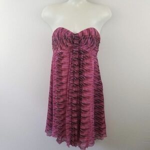New Express women's Strapless Pink Patterned Dress Size 6